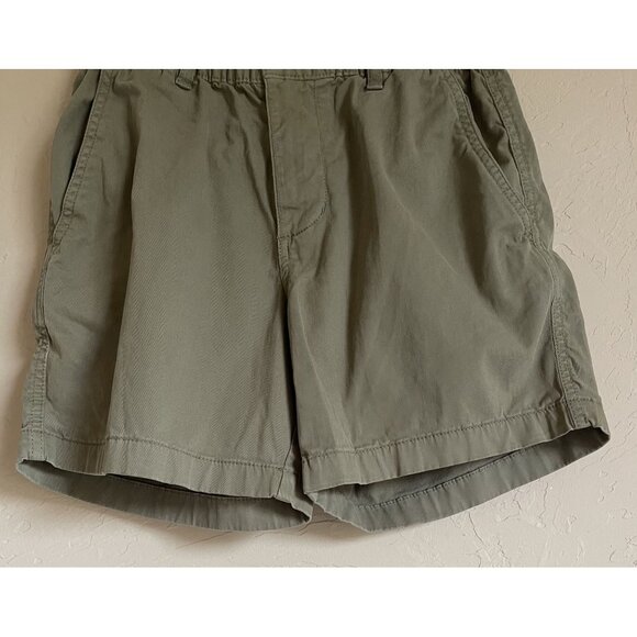 Bearbottom Clothing Size Small 5.5" Inseam Made in Green Chino Khaki Elastic Wai - Picture 7 of 9